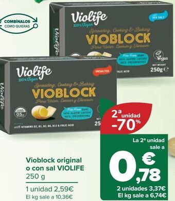 Carrefour Vioblock original o con sal violife oferta