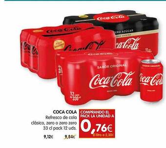 Dicost Coca cola refresco de cola clásico, zero o zero zero oferta