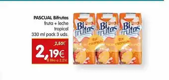 Dicost Pascual bifrutas fruta + leche tropical oferta