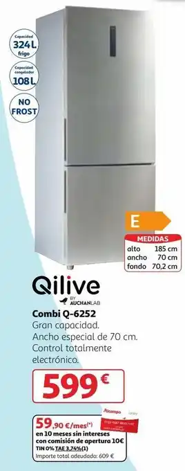 Alcampo Frigorífico combi qilive oferta