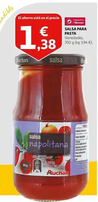 Alcampo Salsas para pasta alcampo oferta