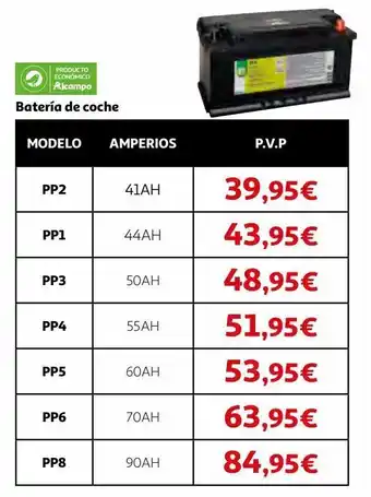 Alcampo Batería de coche alcampo oferta