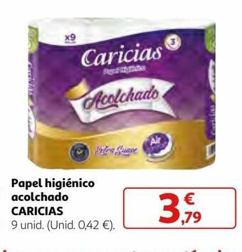 Alcampo Papel higiénico caricias oferta