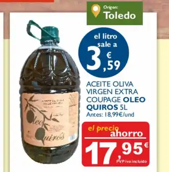 Cash Ecofamilia Oleo Quiros Aceite Oliva Virgen Extra Coupage 5L oferta