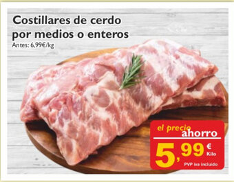 Cash Ecofamilia Costillares de cerdo por medios o enteros oferta