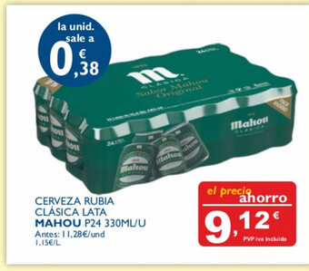 Cash Ecofamilia Cerveza Rubia Clásica Lata Mahou P24 330ml/u oferta