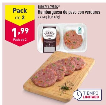 ALDI Turkey Lovers Hamburguesa De Pavo Con Verduras oferta