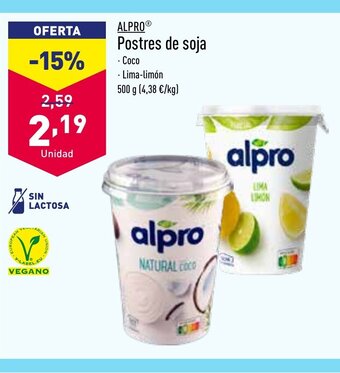 ALDI Alpro Postres De Soja oferta