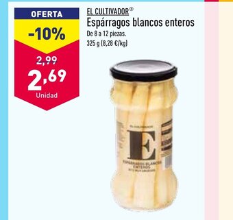 ALDI El Cultivador Espárragos Blancos Enteros oferta