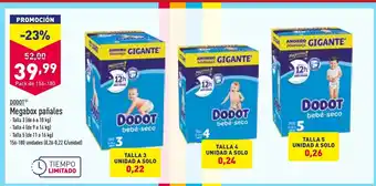 ALDI Dodot Megabox Pañales oferta