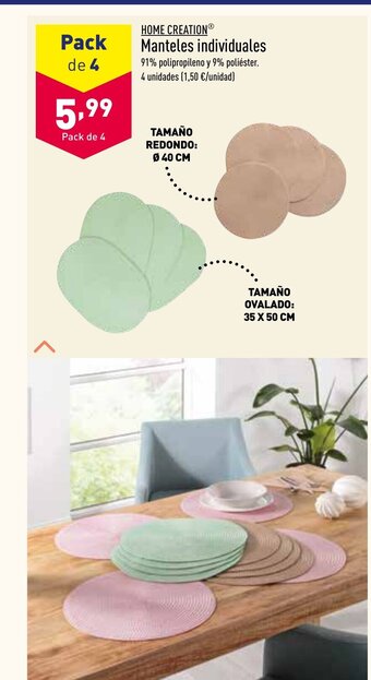 ALDI Home Creation Manteles Individuales oferta