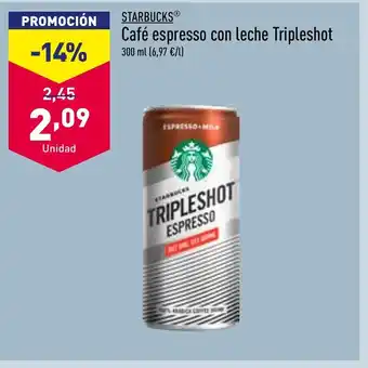 ALDI Starbucks Café Espresso Con Leche Tripleshot oferta