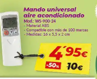 Embargos a lo bestia Mando universal aire acondicionado WS-900-24 oferta