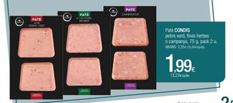Condis Pate condis pebre verd fines herbes o campanya oferta