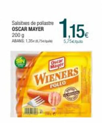 Condis Salsitxes de pollastre oscar mayer oferta