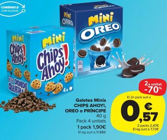 Carrefour Galetes Mini Chips Ahoy!, Oreo o Príncipe oferta