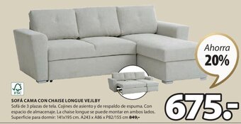 JYSK Sofá Cama Con Chaise Longue Vejlby oferta