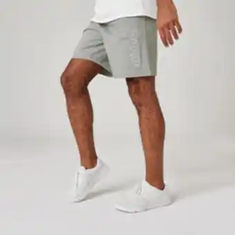 Decathlon Short fitness pantalón corto chándal hombre domyos 500 gris claro oferta