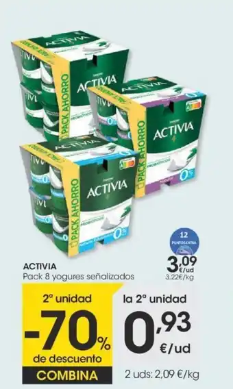 Eroski Activia Pack 8 yogures señalizados oferta