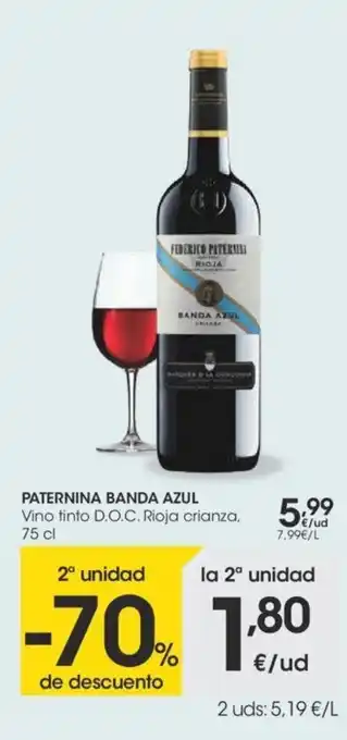 Eroski Paternina Banda Azul Vino tinto D.O.C. Rioja crianza, 75cl oferta
