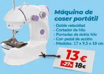 Embargos a lo bestia Máquina de coser portátil 17 x 9,5 x 18 cm oferta