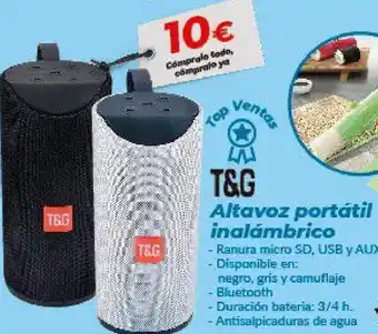 Embargos a lo bestia T&G Altavoz portátil inalámbrico oferta