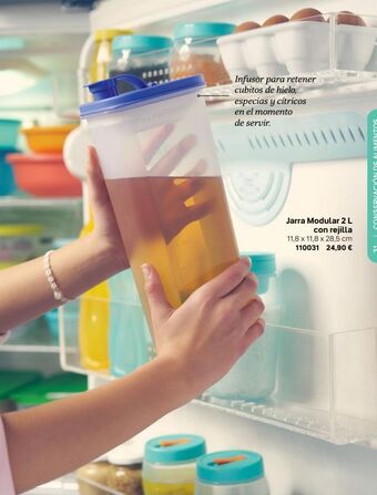 Tupperware Tcc7  infusor para retener cubitos de hielo, especias y cítricos en el momento de servir.  jarra modular 2 l con rejilla 11,8 oferta