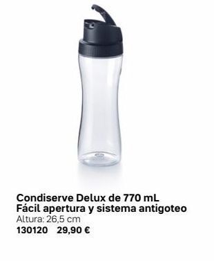 Tupperware Condiserve delux de 770 ml  fácil apertura y sistema antigoteo altura: 26,5 cm  130120 29,90 € oferta