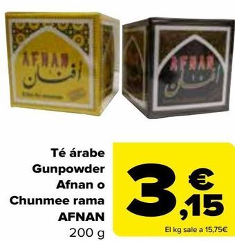 Carrefour Té árabe gunpowder afnan o chunmee rama afnan oferta
