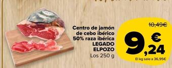 Carrefour Market Centro de jamón de cebo ibérico 50% raza ibérica legado elpozo oferta
