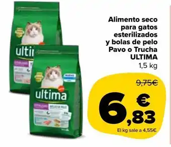 Carrefour Market Alimento seco para gatos esterilizados y bolas de pelo pavo o trucha ultima oferta