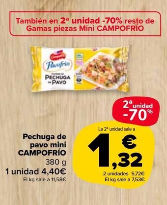 Carrefour Market Pechuga de pavo mini campofrío oferta
