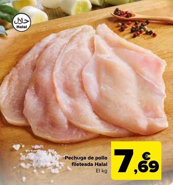 Carrefour Pechuga de pollo fileteada halal oferta