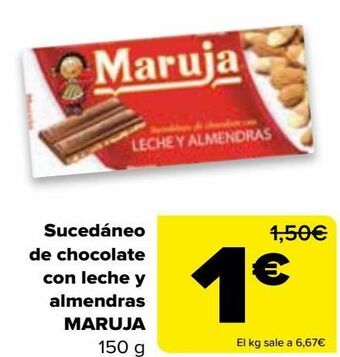 Carrefour Sucedáneo de chocolate con leche y almendras maruja oferta