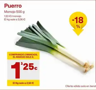 AhorraMas Puerro manojo 500g oferta