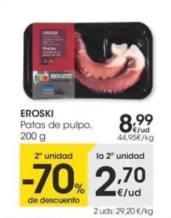 Eroski Eroski Patas de pulpo, 200g oferta
