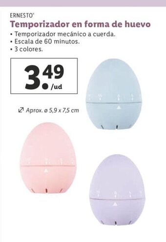 Lidl Ernesto Temporizador En Forma De Huevo oferta