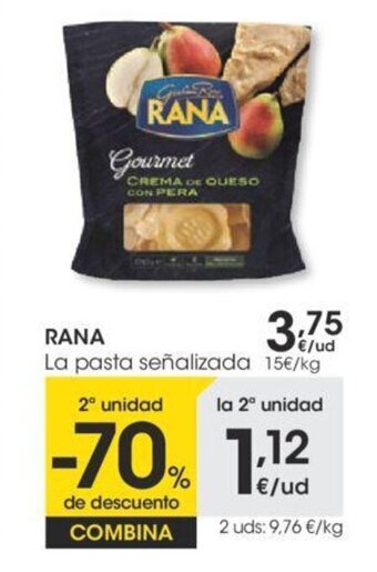 Eroski Rana La pasta señalizada oferta