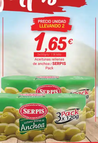 Supermercados Plaza Serpis Aceitunas rellenas de anchoa 3 x 50grs oferta