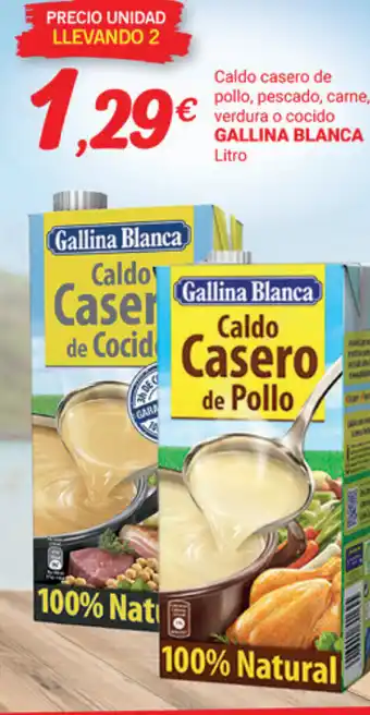 Supermercados Plaza Gallina Blanca Caldo casero de pollo, pescado, carne verdura o cocido oferta
