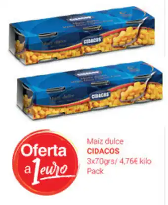 Supermercados Plaza Cidacos maiz dulce 3 x 70grs oferta