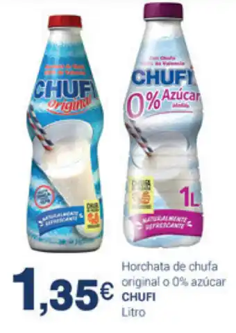 Supermercados Plaza Chufi Horchata de chufa original o 0% azúcar oferta