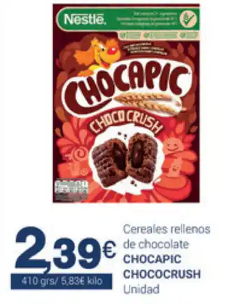 Supermercados Plaza Chocapic Chococrush Cereales rellenos de chocolate 410grs oferta