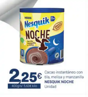 Nesquik Noche Cacao instantáneo con tila, melisa y manzanilla 400grs