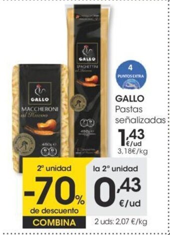 Eroski Gallo Pastas señalizadas oferta