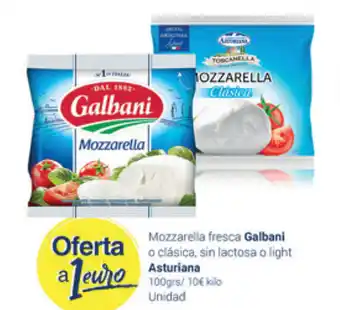 Supermercados Plaza Galbani Mozzarella fresca o clásica, sin lactosa o light Asturiana 100grs oferta