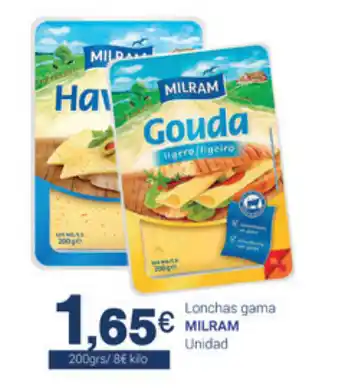 Supermercados Plaza Milram Lonchas gama 200grs oferta