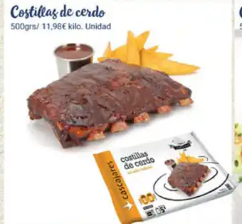 Supermercados Plaza Costillas de cerdo 500grs oferta