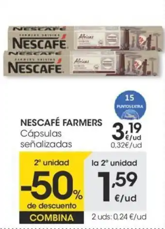 Eroski Nescafé Farmers Cápsulas señalizadas oferta