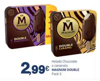 Supermercados Plaza Magnum Double Helado Chocolate o caramelo oferta